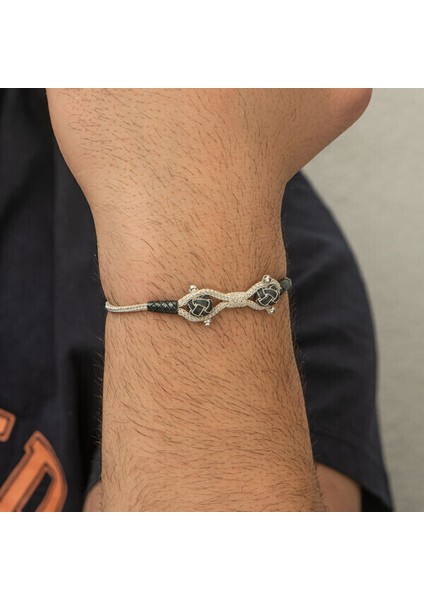 Örgü Kazaziye 925 Ayar Gümüş Bileklik