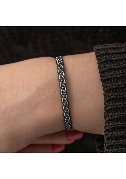 Örgü Kazaziye 925 Ayar Gümüş Bileklik