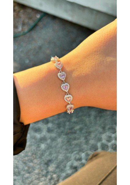 Zirkon Taş An Bileklik 925 Ayar Gümüş