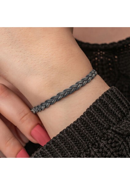 Örgü Kazaziye 925 Ayar Gümüş Bileklik