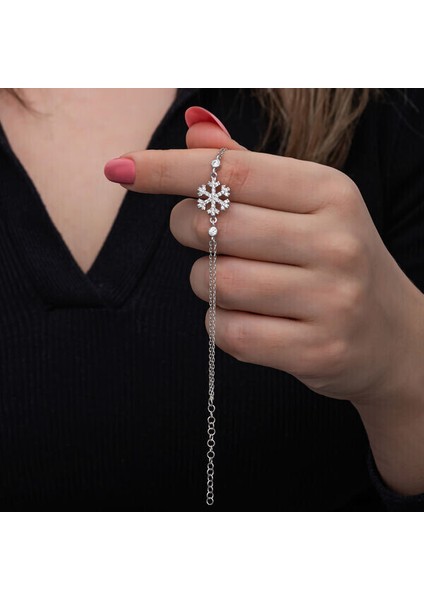 Kar Tanesi 925 Ayar Gümüş Bileklik