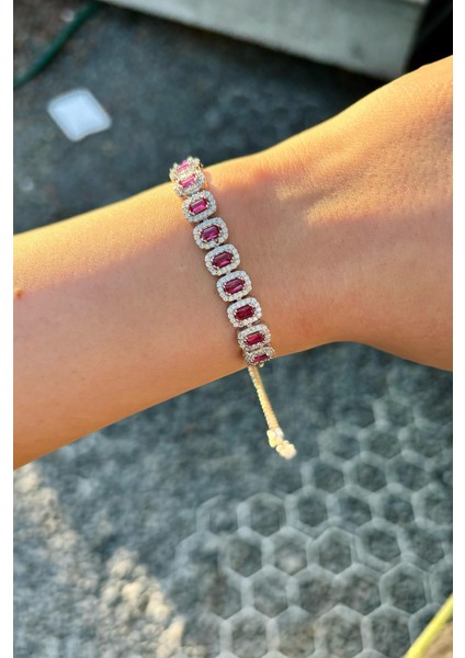 Zirkon Taş Gs Su Yolu Bileklik 925 Ayar Gümüş