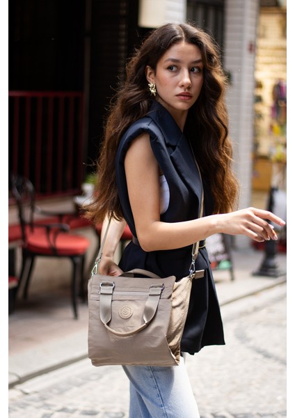 Çok Cepli Kadın Omuz Çantası Orta Boy Günlük HV4014 Bej fırsatları