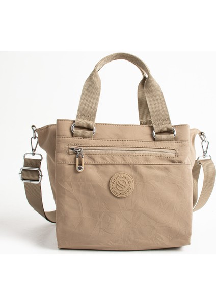 Çok Cepli Kadın Omuz Çantası Orta Boy Günlük HV4014 Bej indirimleri