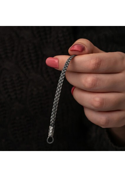 Örgü Kazaziye 925 Ayar Gümüş Bileklik