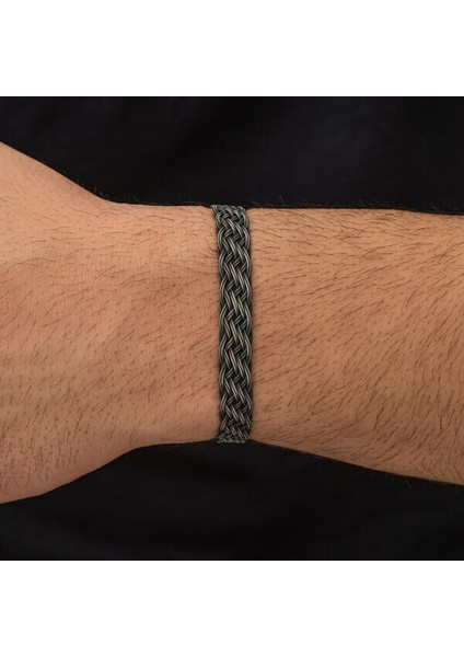 Örgü Kazaziye 925 Ayar Gümüş Bileklik
