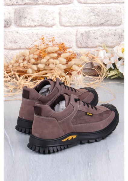 1040 Rahat Lastik Bağçıklı Kauçuk Taban Nubuk Hakiki Deri Erkek Ayakkabı fırsatları