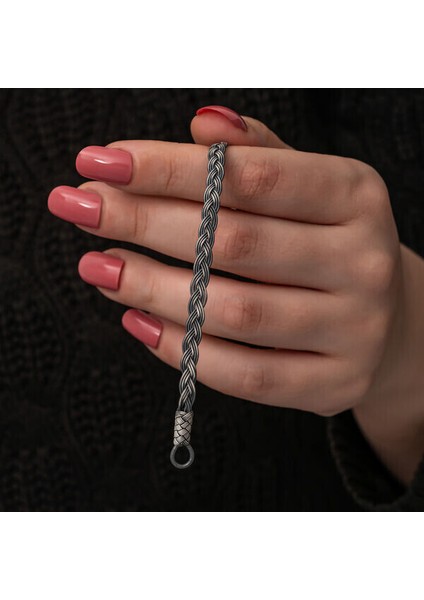 Örgü Kazaziye 925 Ayar Gümüş Bileklik