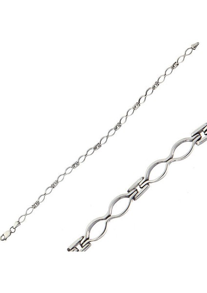 Oksitli 925 Ayar Gümüş Erkek Bileklik