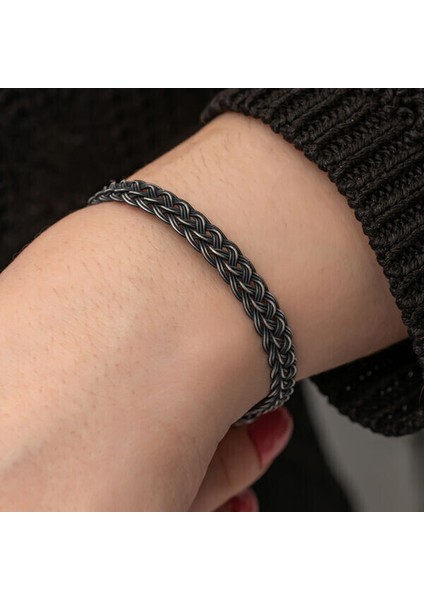 Örgü Kazaziye 925 Ayar Gümüş Bileklik