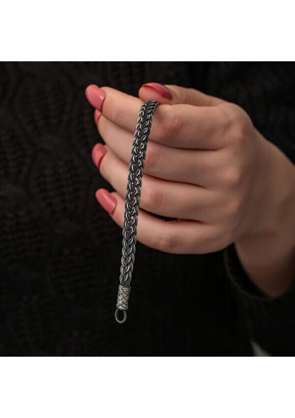 Örgü Kazaziye 925 Ayar Gümüş Bileklik