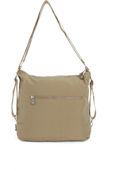 Çok Cepli Ayarlanabilir Çapraz Askılı Kadın Omuz ve Sırt Çantası Büyük Boy Günlük HV3050 Koyu Bej fiyatları