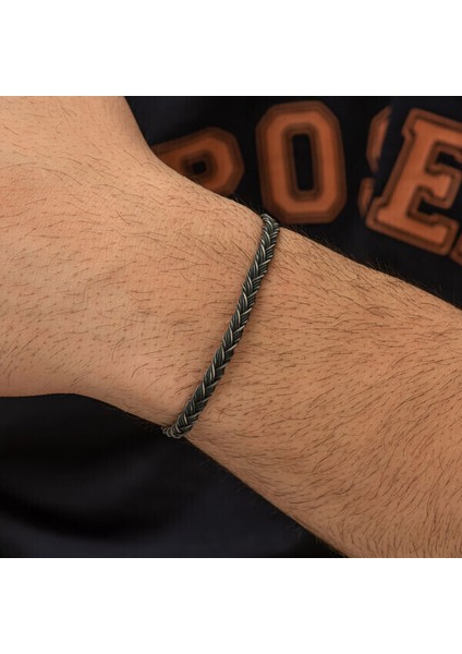 Örgü Kazaziye 925 Ayar Gümüş Bileklik