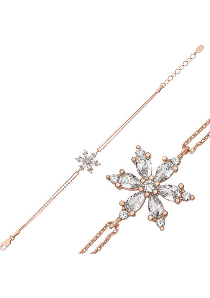 Beyaz Lotus Çiçegi 925 Ayar Gümüş Bileklik