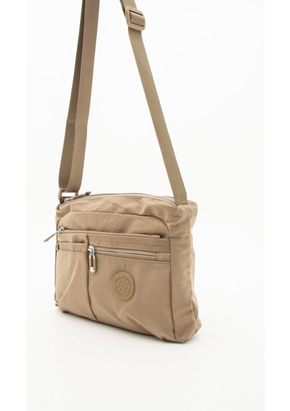 Çok Cepli Çapraz Askılı Kadın Omuz Çantası Orta Boy Günlük HV4006 Bej fırsatları