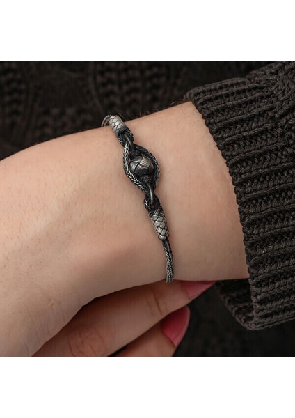 Kazaziye Örgü 925 Ayar Gümüş Bileklik