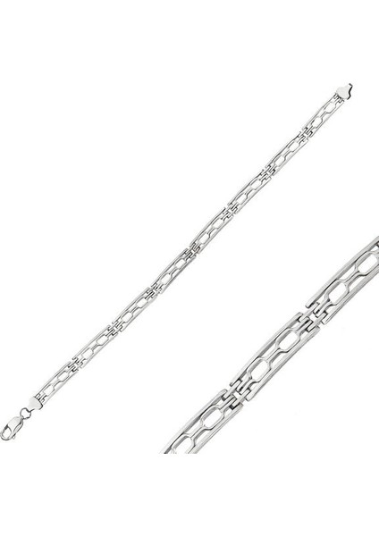 Oksitli 925 Ayar Gümüş Erkek Bileklik