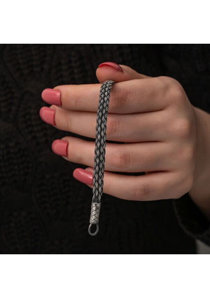 Örgü Kazaziye 925 Ayar Gümüş Bileklik