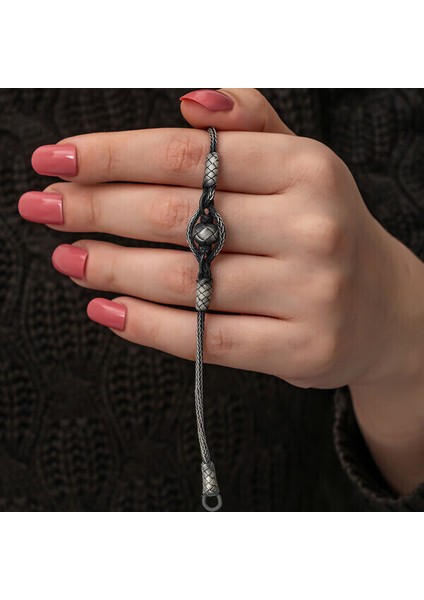 Kazaziye Örgü 925 Ayar Gümüş Bileklik