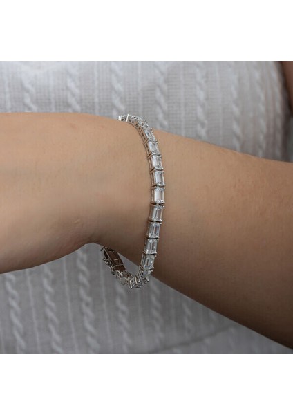 Su Yolu Beyaz 925 Ayar Gümüş Bileklik