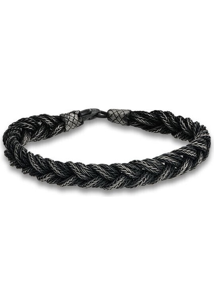 Örgü Kazaziye 925 Ayar Gümüş Bileklik