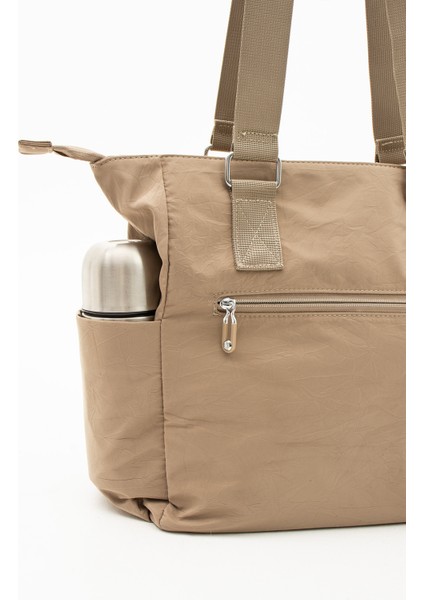 Çok Cepli Kadın Omuz Çantası Büyük Boy Günlük HV4003 Bej fırsatları