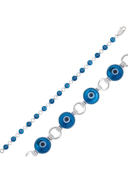 Nazar Boncuklu 925 Ayar Gümüş Bileklik