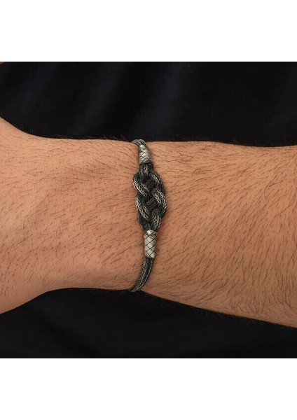 Örgü Kazaziye 925 Ayar Gümüş Bileklik