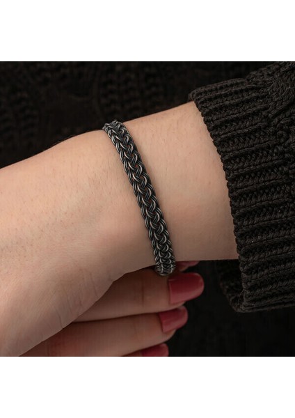 Örgü Kazaziye 925 Ayar Gümüş Bileklik