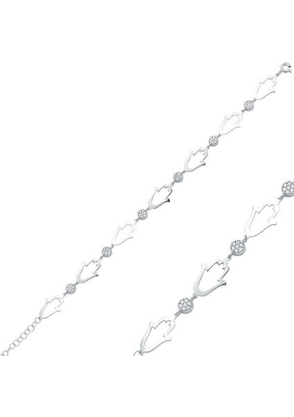 Fatma Ananın Eli 925 Ayar Gümüş Bileklik