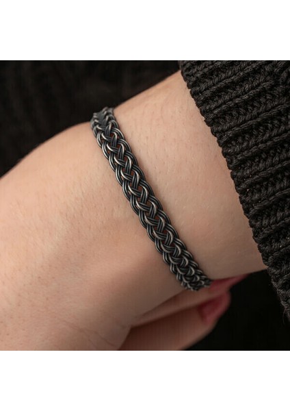Örgü Kazaziye 925 Ayar Gümüş Bileklik