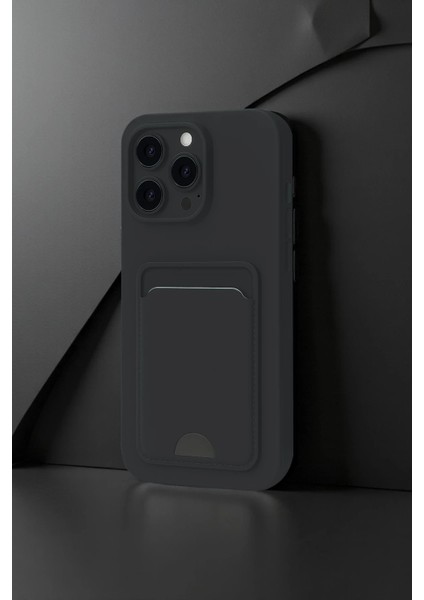 Apple iPhone 16 Pro Max Kılıf Card Flex Kılıf (Kartlıklı) - Lacivert