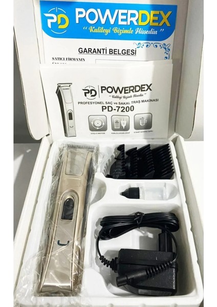 PD-7200 Profesyonel Saç & Sakal Tıraş Makinesi – Şarjlı ve Kablosuz modelleri