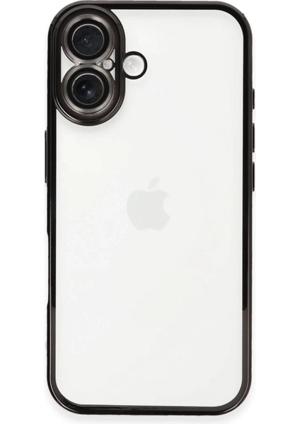 Apple iPhone 16 Crystal Shield Lensli Silikon (Lens Protector / Kamera Koruyucu Kılıf) - Siyah modelleri
