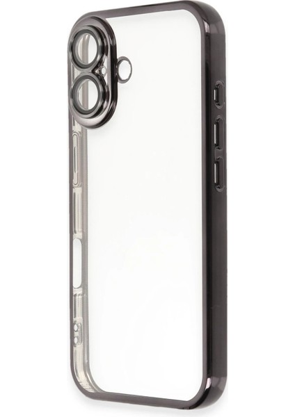 Apple iPhone 16 Crystal Shield Lensli Silikon (Lens Protector / Kamera Koruyucu Kılıf) - Siyah fırsatları