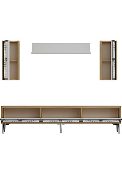 TVR1801DBS- Tuna Tv Ünitesi 180CM Safirmeşe-Beyaz-Gümüş modelleri