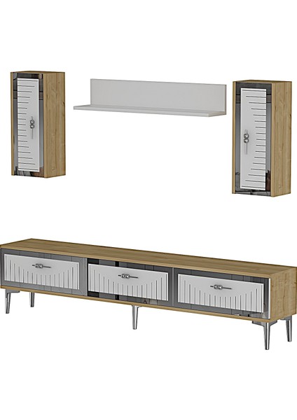 TVR1801DBS- Tuna Tv Ünitesi 180CM Safirmeşe-Beyaz-Gümüş indirimleri