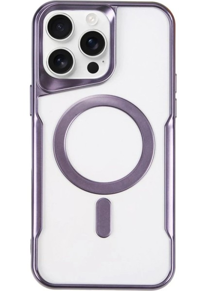 Apple iPhone 14 Pro Elegant Venüs Magsafe Kılıf – Slim Transparent Tasarım - Derin Mor modelleri