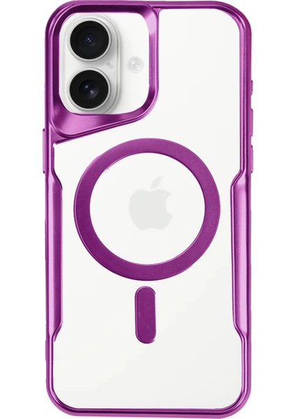 Apple iPhone 16 Plus Elegant Venüs Magsafe Kılıf – Slim Transparent Tasarım - Pembe modelleri