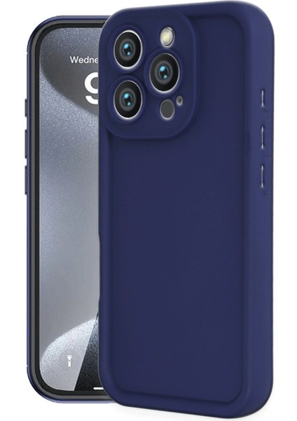 Apple iPhone 16 Pro Stylish Soft Kılıf (Yumuşak Kılıf) - Viera Elegant Design - Lacivert