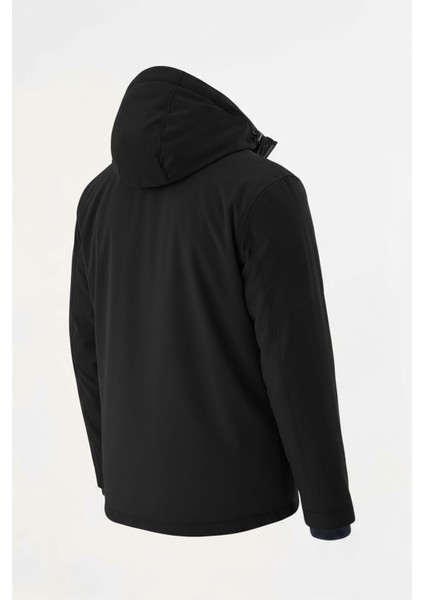 Erkek Siyah Outdoor Su Itici Kapüşonlu Kaban – Rüzgar Geçirmez, Hafif ve Dayanıklı modelleri