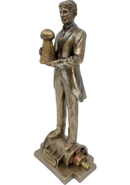 Nikola Tesla Biblo | El Boyama Bronz Kaplama Figür | Ofis Biblo Hediye fırsatları
