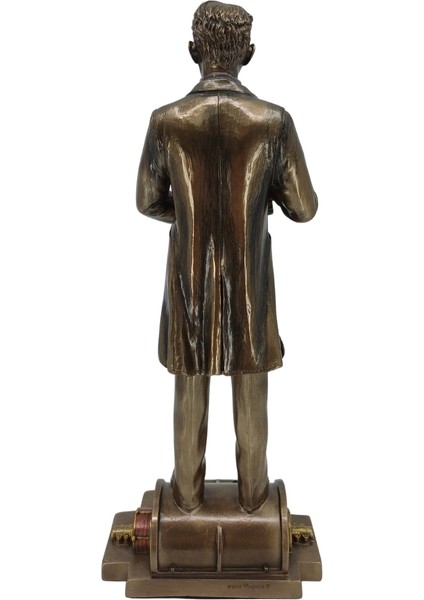 Nikola Tesla Biblo | El Boyama Bronz Kaplama Figür | Ofis Biblo Hediye indirimleri