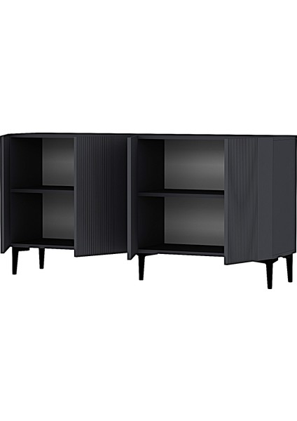 KA1511A- Corsa Lazer Çizgili Konsol , Tv Sehpası , Çok Amaçlı Dolap 150CM Antrasit indirimleri