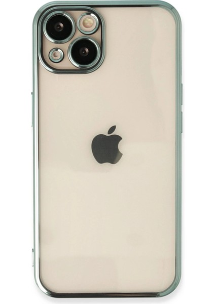 Apple iPhone 13 Crystal Shield Lensli Silikon (Lens Protector / Kamera Koruyucu Kılıf) - Yeşil