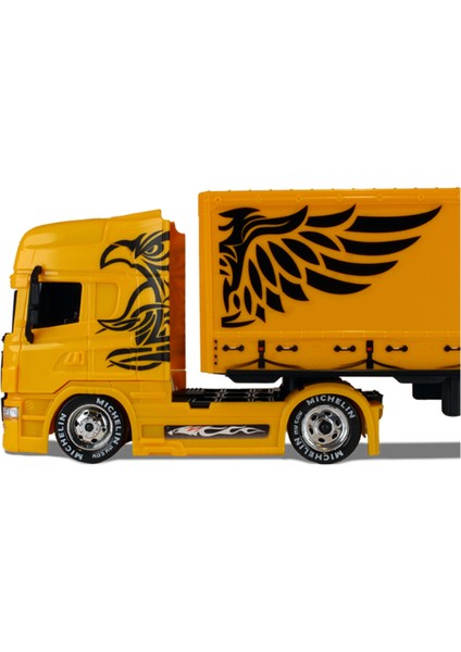 Scania, Volvo Model Oyuncak Tır – 46 cm Uzunluk, Hareketli Dorse, 12 Tekerlekli Konteyner Tır fiyatları