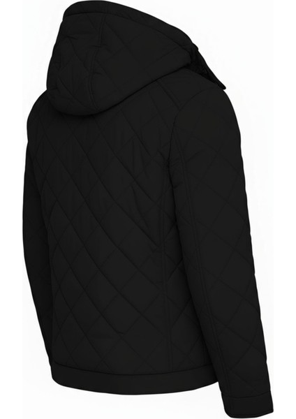 Erkek Siyah Outdoor Su Itici Kapüşonlu Kaban – Rüzgar Geçirmez, Hafif ve dayanıklı Kapitone Mont&kaban modelleri