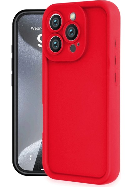 Apple iPhone 16 Pro Max Stylish Soft Kılıf (Yumuşak Kılıf) - Viera Elegant Design - Kırmızı