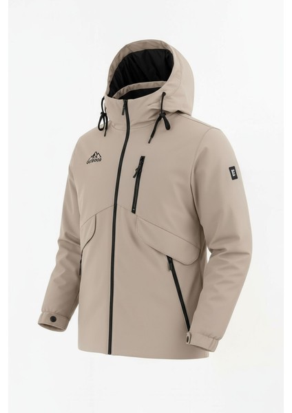 Erkek Krem Outdoor Su Itici Kapüşonlu Kaban – Rüzgar Geçirmez, Hafif ve dayanıklı fiyatları