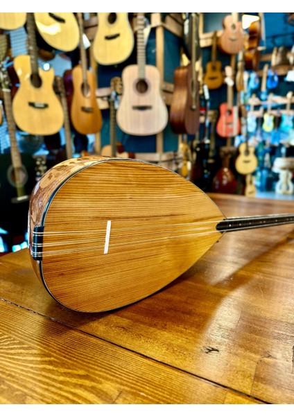 Kısa Sap Üst Seri Tam Profesyonel Karaağaç Bağlama 40 Tekne